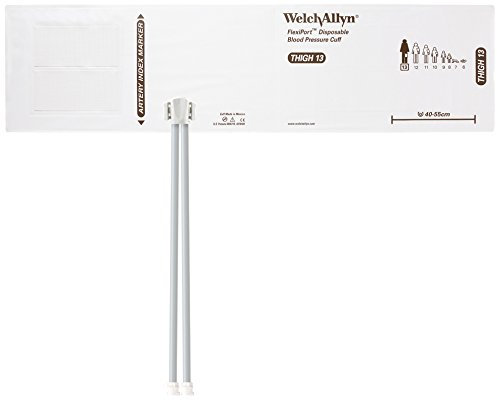 Welch Allyn SOFT-13-2MQ FlexiPort Soft Disposable Blood Pressure Cuffs with Two-Tube Locking Type Connector, Thigh [size 13] (Pack of 20)
