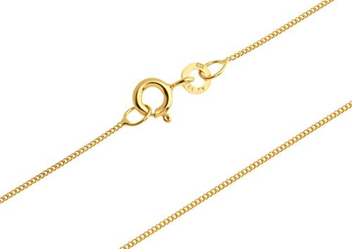 Panzerkette Gold 333 Damen 50cm I filigrane Goldkette Damen hochglanz 0,8mm Stärke I Halskette Echtgold für Frauen mit Federring Verschluss
