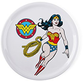 Excelsa Wonder Woman Piatto Pizza, Porcellana, Bianco