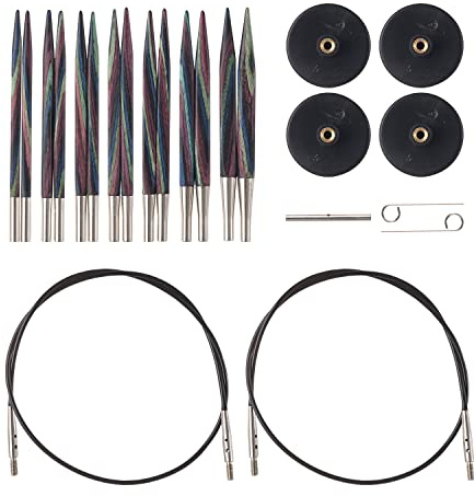 Knit Picks Options Stricknadel-Set aus Holz, kurz, quadratisch, austauschbar, 6,4 cm (4 3/4 Zoll), viereckig