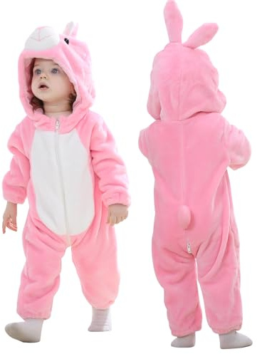 COOKY.D Combinaison d'hiver Bébé Grenouillère avec Capuche,3-36 Mois | Tout-Petit Halloween Flanelle Cosplay Combinaison,Garçons Filles Dessin Animé Déguisement,Mignonne Barboteuse