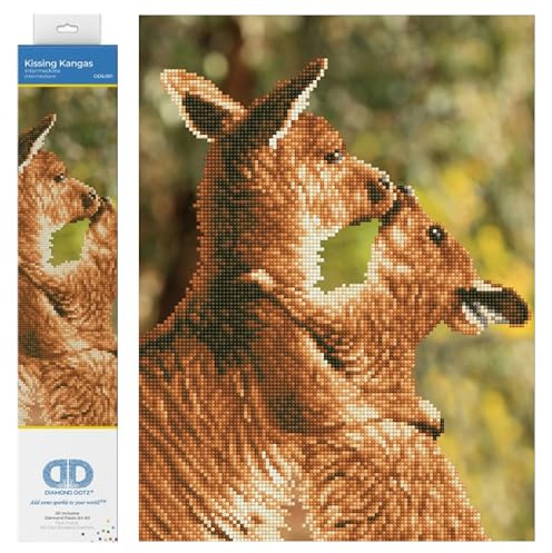 Diamond Painting Kit, Intermediate, DD6, Kissing Kangas