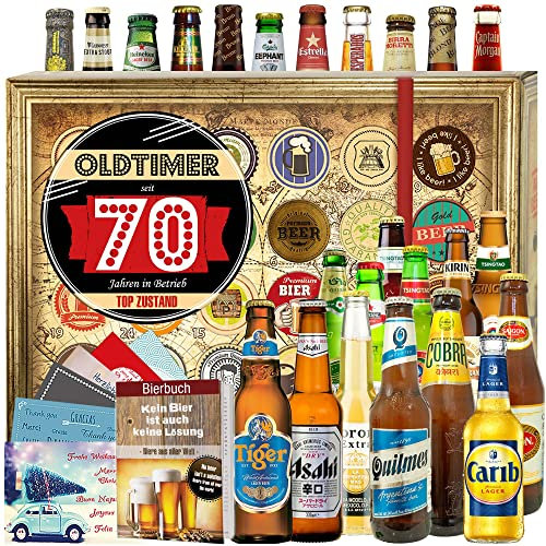Oldtimer 70 - Biere der Welt - für Opa zum Geburtstag - Adventskalender 2024 2025 Bier