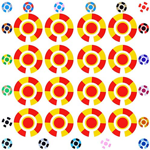 Acclaim Lawn Bowls Identification Stickers Markers Standard 5.5 cm Diameter 4 Full Sets of 4 Self Adhesive Segmented Two Colour (Red/Yellow)