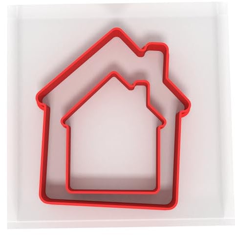 Custom Cutters House Shape Cookie Cutters | Plastic Cutters for Baking, Fondant, Clay, Pastry, Icing, Jewellery (5CM + 8CM)