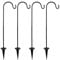Mokyler Schäferhaken, 50 cm, schwarz, Pflanzenaufhänger, robuster Metallhaken, Solarlicht-Haken für Vogelhaus, Blumenkorb, Lichter, Hochzeitsdekoration, 4 Stück