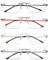 VEVESMUNDO Lesebrille Randlos Blaulichtfilter Titan Leicht Flexibel Modern Rahmenlos Lesehilfe Sehhilfe (4 Stück Set(Schwarz+Rot+Grau+Silber), 1.5)