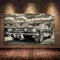 Ford Mustang Classique Voiture Rétro Mur Art Décor Photo Sur Affiches Et Gravures Vintage De Luxe Toile Peinture Salon 80x140cm (32x55in) Sans Cadre