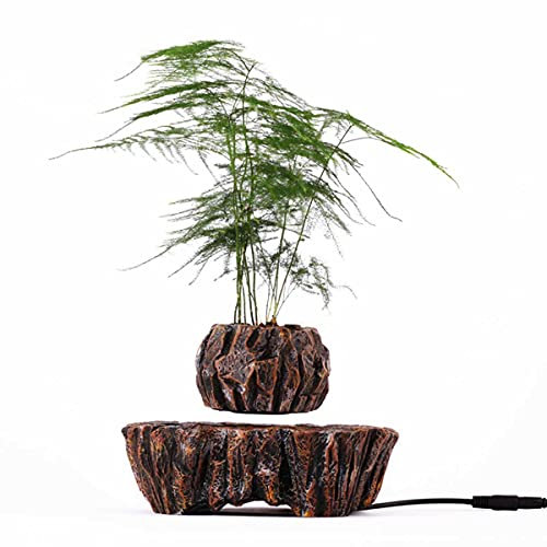 BANNESE Schwebender Luft-Bonsai-Topf Imitation Gebirgssee Harz Topf Kreativität Ornamente Home Zubehör Handwerk Magnetschwebebahn Blumentopf Schreibtischdekoration