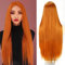 Damen Lange Orange Lace Front Perücke ATAYOU Glatt Orange Perücke Orange Lace Front Wig(Orange@598)