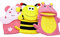 3Pcs Baby Waschhandschuh mit kleinem Schwamm - süße Tierdesigns Kinder Waschlappen Handschuh, Kinderbadehandschuh zur Reinigung der Haut (Elefant, Nilpferd, Biene)