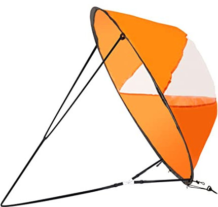 Kajak Segel Faltbares Windsegel Paddle Downwind Windsegel Tragbare Kanus Popup Downwind Instant Sail Kit Kajakzubehör Für Schlauchboote Kajaks Kanus, Orange