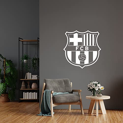 Escudo Barça. Vinilo decorativo, en varios tamaños (120x120 Blanco)