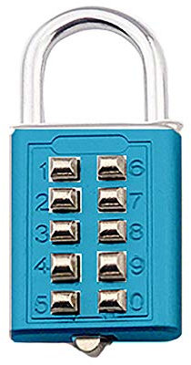 Candado de contraseña, aleación antirrobo, cerradura de combinación de botones de 5 dígitos para casillero escolar, puerta al aire libre y almacenamiento de gimnasios (azul)