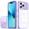 Dqtaoly Coque Transparente pour iphone 13 Pro Case avec Lentille Coulissante Caméra Protection Étui, Antichoc Silicone TPU + PC Dur Housse pour iphone 13 Pro(Violet)