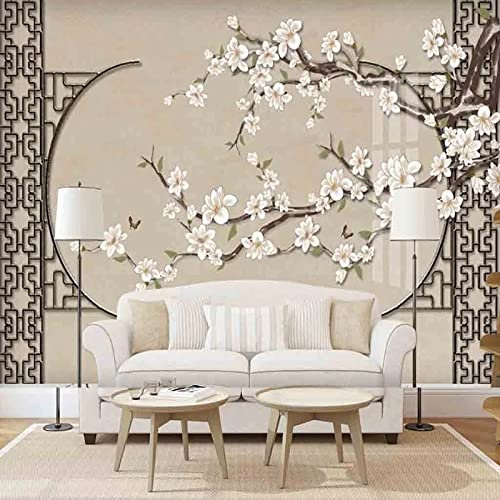 Fototapete,4D-Wandbild Zum Selbermachen, Groß, Modern, Im Neuen Chinesischen Stil, Handgemalte Blumen Und Vögel, Wandbild Für Wohnzimmer, Schlafzimmer, Wasserdichte Wandtattoos, Heimdekoration, Fe