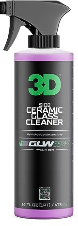 3D SiO2 Ceramic Glass Cleaner, GLW Series | Water & Rain Repellent | All-Weather Protective Ceramic Glass Cleaner | Safe for Tinted, Non-Tinted Windows & Mirrors | DIY Car Detailing | 16 oz