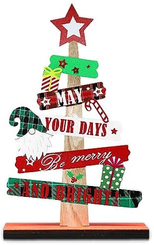 Christmas Table Sign Christmas Tree Wood Table Top Signs Christmas Table Decorations Christmas Gnome Table Signs Wooden Ornaments Table Centrepiece for Xmas Party Supplies Home Room Decor Y7ZMSXBJ