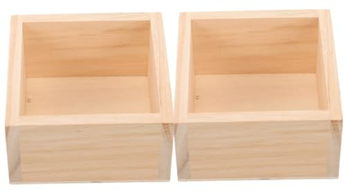 GOOHOCHY 2stücke Quadratische Holz Blumenkasten Rustikale Pflanzenvase Für Sukkulenten Landhausstil Blumenbehälter Quadratisches Pflanzgefäß Für Innenbereich