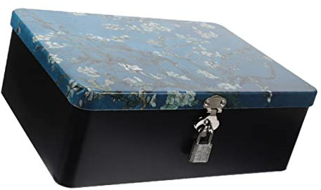 VINTORKY Box Storage Box with Lock Desktop Storage Tin Canister Packing Chests Unicorn Party Favors Desk Top Decor Desk Organizer Tinplate Loose Leaves Child Candy