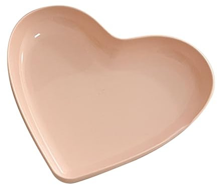 Vassoio da Portata a Forma di Cuore, 5 Pezzi Piatto da Portata Per Snack con Base Piatto da Insalata a Forma di Cuore Rosa Piatto da Portata in Plastica Piatto da Bistecca (1 Platter)