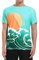 VAYAGER Herren UV Shirt Rash Guard Schwimm Shirt UPF 50+ Badeshirts,Schnell Trocknend, lockere Passform, Wassersurf(Grün Orange M)