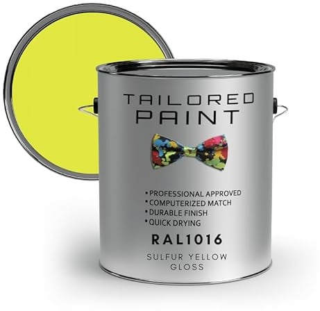 Tailored Paint uPVC Window & Door 1K Paint Brush or Spray On - Gloss Finish - RAL1016, Sulfur Yellow Gloss - 100ml Tin
