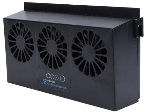 Solar Powered Car Ventilator, Car Exhaust Fan, 4500RPM High Speed Vehicle Window Fan, Solar Power Car Auto Air Vent Cool Fan with 3 Air Outlet, Cooling Fan for Home Automotive
