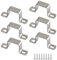 Zerniple 6 pezzi 60 x 60 mm Supporto per tubo flessibile a forma di U, supporto quadrato in acciaio inox 304, staffe per tubi con viti autofilettanti in acciaio inox