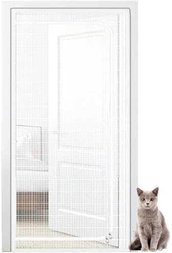 Cancello For Gatti For Porta 100 Cm X 200 Cm, Impedisce Al Gatto Di Rimanere Senza, Zanzariera Isolante For Introdurre Nuovi Gatti, Rete For Porte For Cani E Gatti(80x200cm)