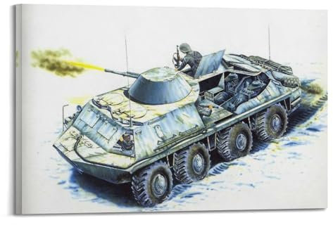 GTTHOK BTR-60PB Poster mit Rädern, amphibischer gepanzerter Personenträger, Anatomie-Diagramm, dekoratives Gemälde, Leinwand-Kunstbild, 60 x 90 cm