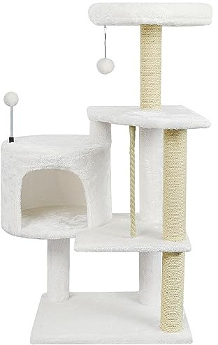 TWDEPART 35.43 Cat Tree Tower Scratching Toy Activity Centre Cat Tower Furniture Scratching Post, Beige3…