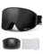 JetBlaze Skibrille Herren Damen OTG Skibrille mit Wechselglas für Brillenträger Schneebrille Anti Nebel Snowboardbrille Ski Goggles für Skifahren Kompatibler Helm Zylindrisch Verspiegelt Silber Linse
