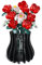 Holzvasen-Set für Lego-Rosen, Kirschblüten, Sonnenblumen, Tulpen, Narzissen, Lotus, niedliche Blumenvase für Lego-Blumenstrauß, Arrangement, Heimdekoration für Frauen und Erwachsene (schwarz)