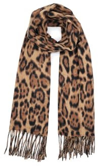 QUEEN HELENA SC02 Warm Weich Wrap Leopard Winter Leichte Rundhals Schal Damen, Braun, Einheitsgröße