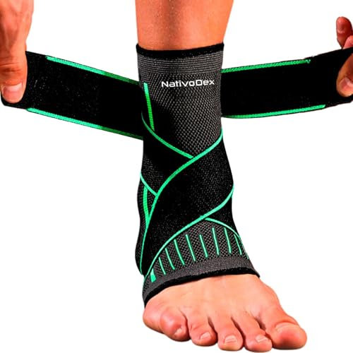 NativoDex Cavigliera per Stabilizzare e Prevenire Distorsioni, Supporto e Compressione per Infortuni alla Caviglia, Sportiva e Regolabile, per entrambi i piedi