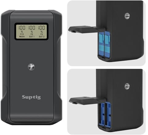 Suptig Powerbank mit Akku-Ladegerät, 10.000 mAh Akku-Pack Ladebox Kompatibel für GoPro Hero 13 Akku