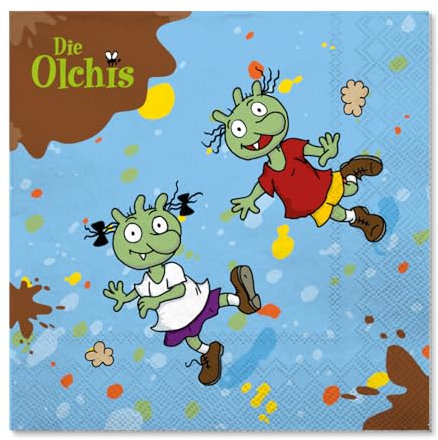 20 Servietten * DIE OLCHIS * für Kinderparty und Kindergeburtstag | Olchi Papierservietten Napkins Kinder Geburtstag Party Set