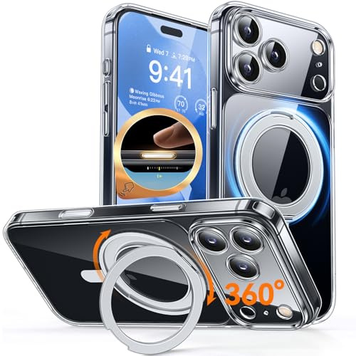 CANSHN 360° Ständer für iPhone 17 Pro Hülle, Transparent