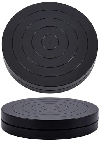 UNICRAFTALE 2er Set Keramik Drehscheibe Schwarzer Ton Doppelseitig 17,7cm Kunststoff Mini Drehscheibe Keramikständer Rotierender Drehteller Handwerk Plattform Werkzeug Für Farbspray Und Bastelprojekte