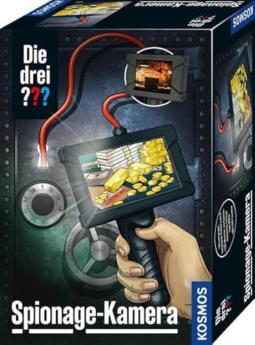 KOSMOS Die DREI ??? 632670 Caméra espion – Jouet de détective avec bras de caméra flexible, lumière LED & écran LCD, gadget d'espion pour des découvertes secrètes, gadget décotif pour enfants à partir