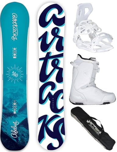 Airtracks Damen Snowboard-Set Orbelus Lady Camber + Bindung Master W Fastec + Boots + Sb Bag 140 145 150 155 cm