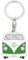 BRISA VW Collection - Porte-clés en métal émaillé Volkswagen - Accessoire de trousseau avec anneau - Porte-clés au design du Combi T1 (Avant/Vert)
