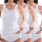 HERMKO 1440 3er Pack Damen Unterhemd mit Spitze - 100% Bio-Baumwolle, Achselhemd in Feinripp, Hautverträglich und Kochfest, Farbe:weiß, Größe:68 (XXXXXXL)