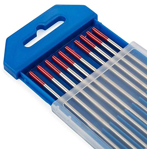 TEN-HIGH Soudage TIG Electrodes de Tungstène avec 2% de Thorium WT20 (Rouge) 1,6mm * 150mm 10 pièces par Paquet