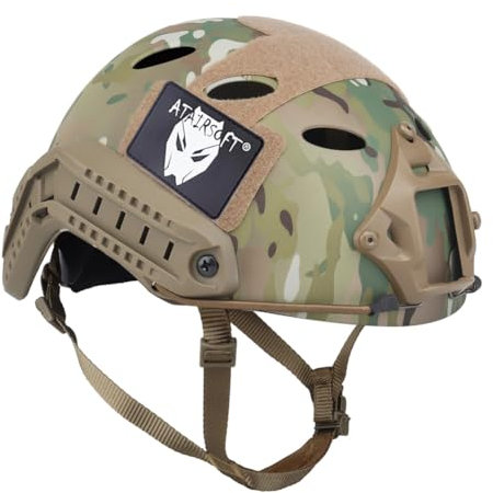 ATAIRSOFT PJ Stil Verstellbar Einstellbarer SWAT Schneller Helm für Armee Militär CQB Kampf Taktisch Paintball (MC,M/L)