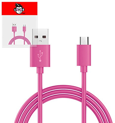 IWIO Pink THIN USB 2.0 Micro USB to USB 2.0 SYNC & CHARGE Charging Tangle Proof Cable (1 Meter) compatible with Kobo Mini eReader