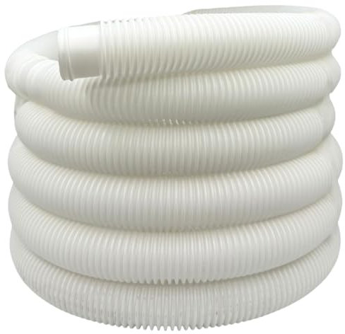 acquaverde | Tubo per Piscina con Manicotti, Galleggiante, Flessibile e Sezionabile, Ideale per Pulizia, Aspirazione, Skimmer e Pompe Filtranti - Bianco (12 metri, ø 32 mm)