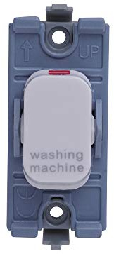 Schneider Electric Lisse White Moulded - Rocker Switch Module, for Washing Machine, 2 Pole, 20AX, GGBL20DPWMW, White, Pack of 6