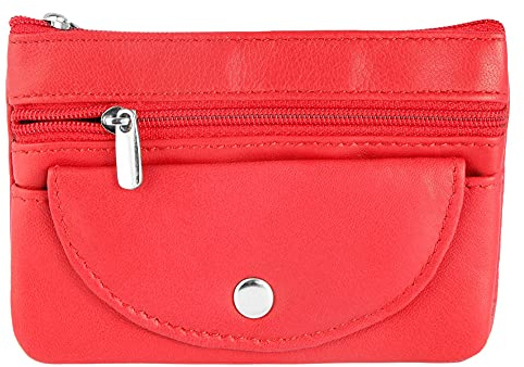 Excellanc Unisex-Schlüsselbeutel Echt Leder Querformat 12 x 8 x 1 cm 3020001 (rot)